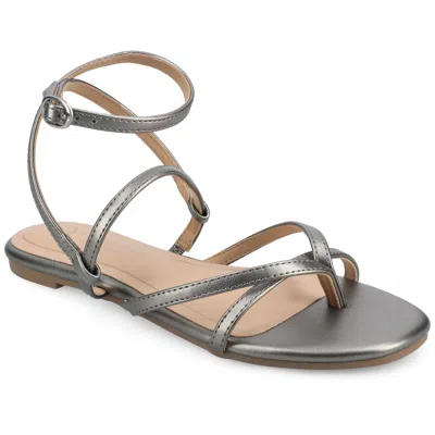 Journee Women & Apos;s Serissa Flat Sandals In Silver