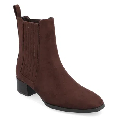 Journee Women & Apos;s Wrenley Medium And Wide Width Booties In Brown