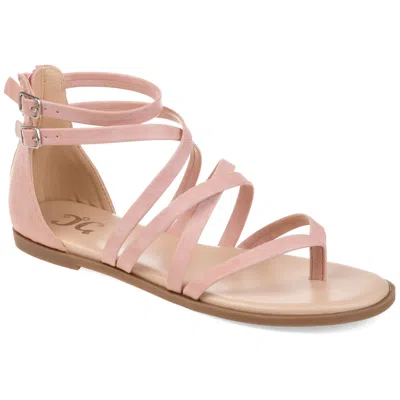 Journee Women & Apos;s Zailie Medium And Wide Width Flat Sandals In Pink