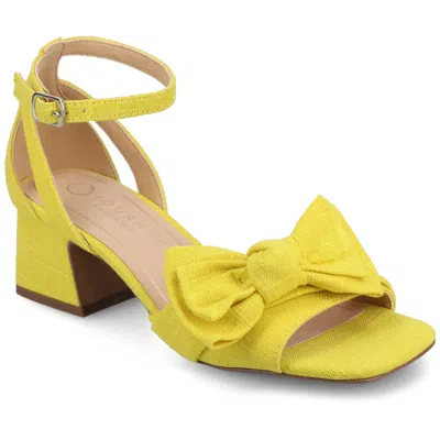 Journee Women & Apos;s Zevi Medium And Wide Width Dress Sandals In Yellow