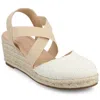 Journee Women's Ashlee Medium And Wide Width Espadrille Wedge Sandals In White