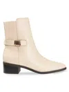 Journee Women's Aubrie Block Heel Ankle Boots In Off White