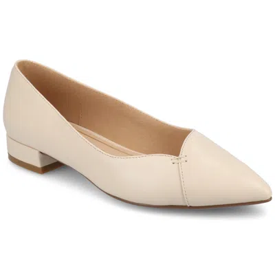 Journee Women's Carmin Medium And Wide Width Dress Flats In Beige
