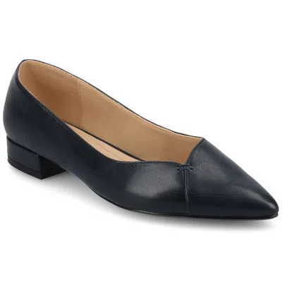 Journee Women's Carmin Medium And Wide Width Dress Flats In Blue
