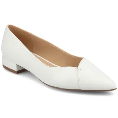 Journee Women's Carmin Medium And Wide Width Dress Flats In White