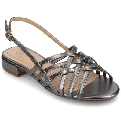 Journee Women's Cassandra Flat Sandals In Silver
