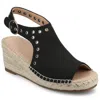 Journee Women's Crisie Espadrille Wedge Sandals In Black