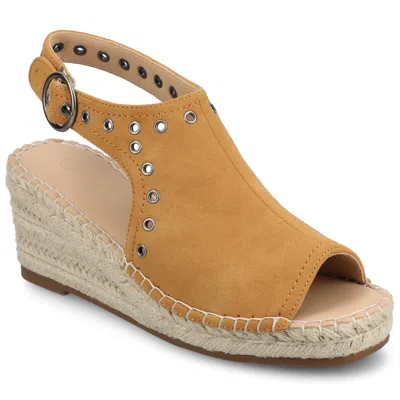 Journee Women's Crisie Espadrille Wedge Sandals In Green