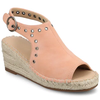 Journee Women's Crisie Espadrille Wedge Sandals In Pink