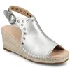 Journee Women's Crisie Espadrille Wedge Sandals In Silver