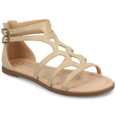 Journee Women's Genneva Medium And Wide Width Flat Sandals In Grey