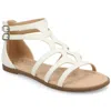 Journee Women's Genneva Medium And Wide Width Flat Sandals In White