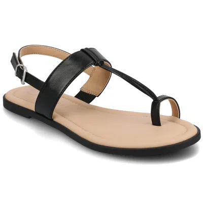Journee Women's Gerra Flat Sandals In Black