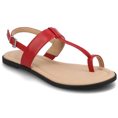 Journee Women's Gerra Flat Sandals In Red