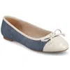 Journee Women's Kaiah Ballet Medium And Wide Width Dress Flats In Blue