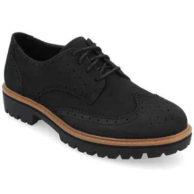 Journee Women's Medium And Wide Width Claudiya Oxford In Black