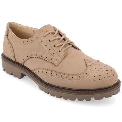 Journee Women's Medium And Wide Width Claudiya Oxford In Grey