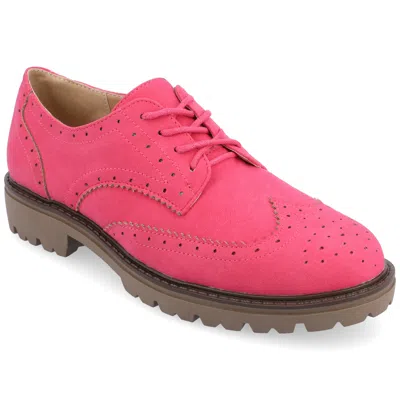 Journee Women's Medium And Wide Width Claudiya Oxford In Pink