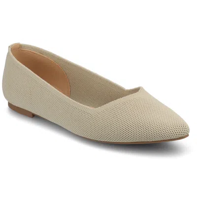 Journee Women's Minnah Knit Dress Flats In Grey