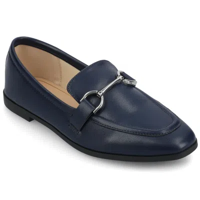 Journee Women's Mizza Medium And Wide Width Dress Flats In Blue