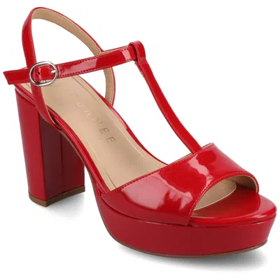 Journee Women's Nalie Platform Dress Sandals In Red
