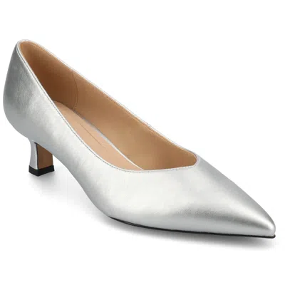 Journee Women's Pammie Medium And Wide Width Pumps In Silver