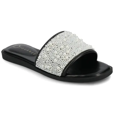 Journee Women's Precly Evening Flat Sandals In Black