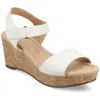 Journee Women's Ranae Platform Wedge Sandals In White