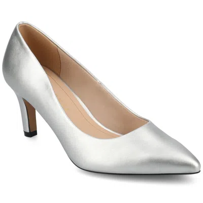 Journee Women's Scylee Medium And Wide Width Pumps In Silver