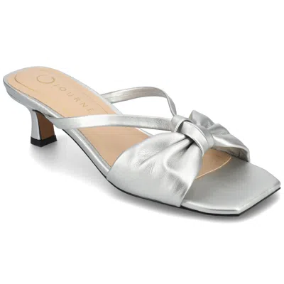 Journee Women's Starling Medium And Wide Width Dress Sandals In Silver