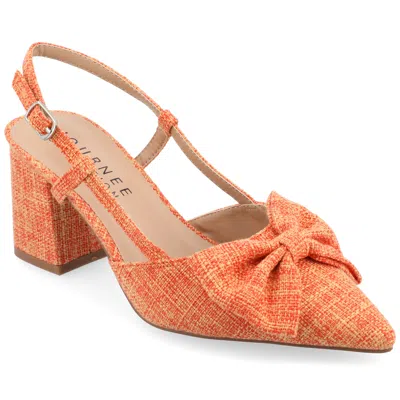 Journee Women's Tailynn Medium And Wide Width Pumps In Orange