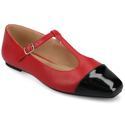 Journee Women's Theah Medium And Wide Width Dress Flats In Red