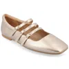 Journee Women's Tru Comfort Foam Medium And Wide Width Darlin Dress Flats In Gold