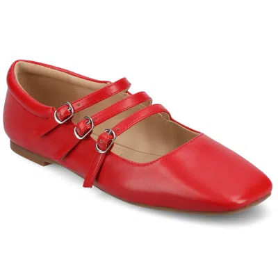 Journee Women's Tru Comfort Foam Medium And Wide Width Darlin Dress Flats In Red