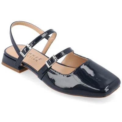 Journee Women's Wide Width Gretchenn Flats In Blue