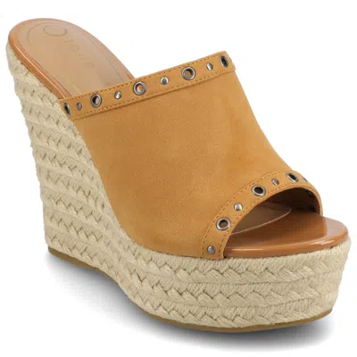 Journee Women's Yari Espadrille Wedge Sandals In Green