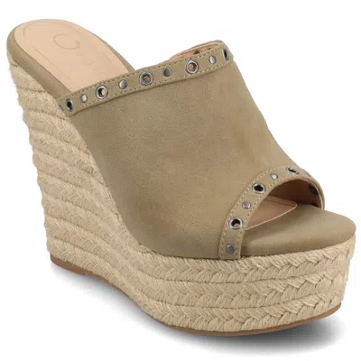 Journee Women's Yari Espadrille Wedge Sandals In Grey