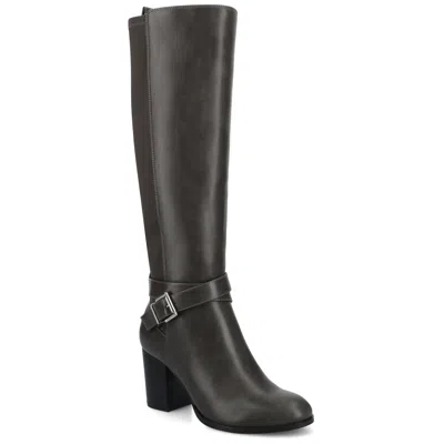Journee Womens Avalonn Knee High Extra Wide-calf Dress Boots In Brown