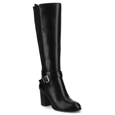 Journee Womens Avalonn Knee High Wide-calf Dress Boots In Black
