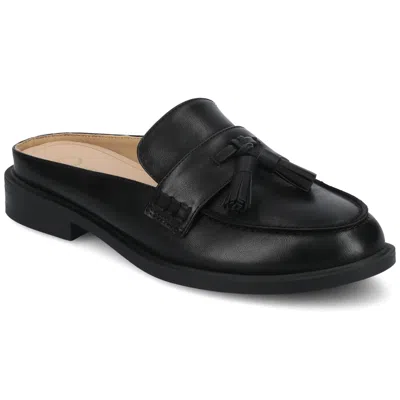 Journee Womens Azura Tassel Mule Loafer In Black