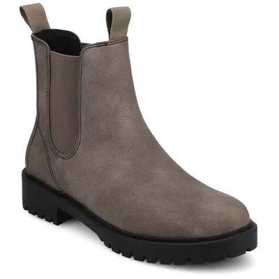 Journee Womens Blanche Pull-on Chelsea Booties In Gray