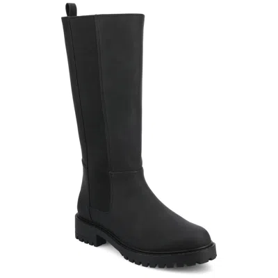 Journee Womens Brandi Knee High Stretch Extra Wide-calf Casual Boots In Black