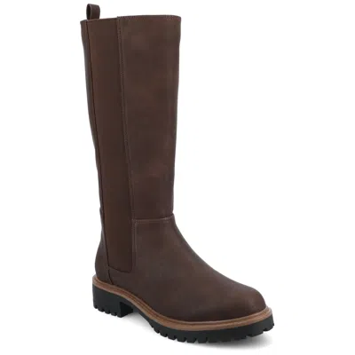 Journee Womens Brandi Knee High Stretch Extra Wide-calf Casual Boots In Multi