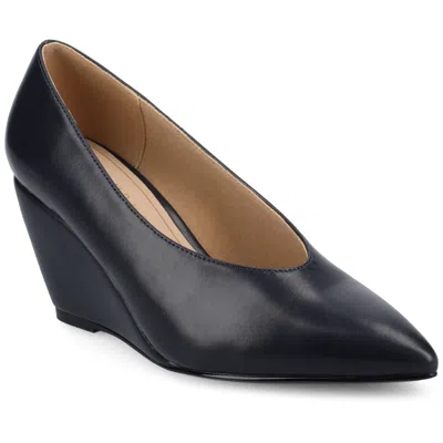 Journee Womens Danika Dress Wedges In Black