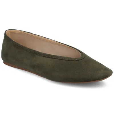 Journee Womens Fortune Casual Ballet Flats In Green