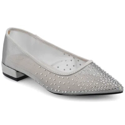 Journee Womens Gracelynn Evening Ballet Flats In Silver