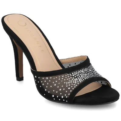 Journee Womens Hensley Open Toe Evening Pumps In Black