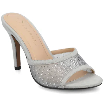 Journee Womens Hensley Open Toe Evening Pumps In Gray