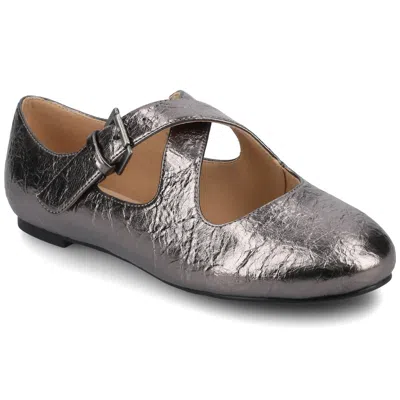 Journee Womens Ivanna Mary Jane Flats In Silver