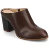 Journee Womens Kendra Open Heeled Pumps In Brown